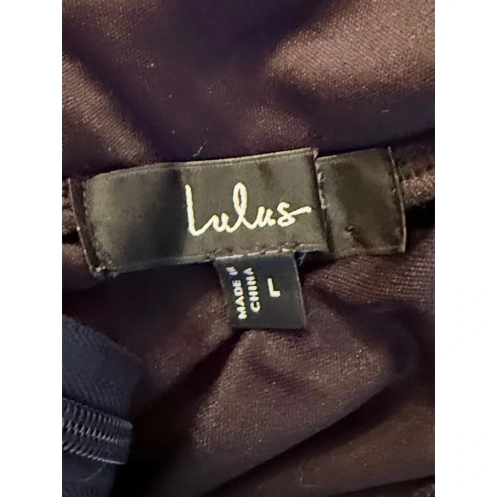 Lulus Black V-Neck Long Sleeve Open Back Maxi Dress Gown Size Large - Picture 4 of 4